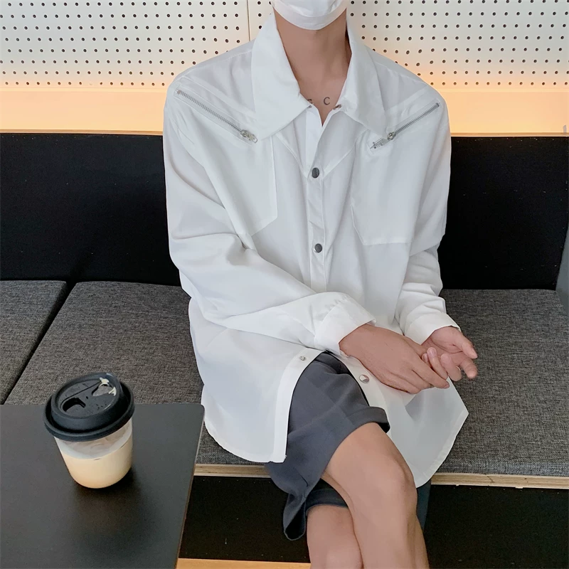Áo sơ mi thiết kế độc đáo dành cho nam, phong cách và cá tính, chất liệu mềm mại, áo sơ mi dài tay kiểu Hàn Quốc thời thượng mùa hè.