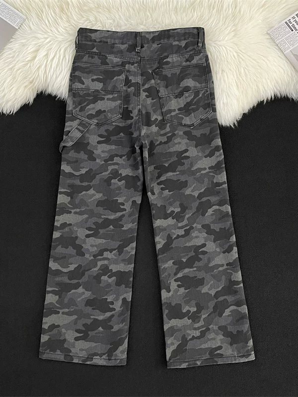 Quần jean công sở ngụy trang cá tính và sành điệu dành cho nam, quần cleanfit thương hiệu hợp thời trang mùa hè, quần dài ống rộng dáng rộng phong cách Mỹ cổ điển.