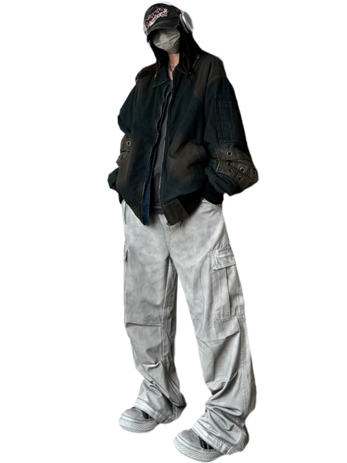 Áo khoác denim cotton đính đinh tán kiểu dáng ngắn dành cho nam và nữ, áo khoác lót bông dày mùa đông, phong cách Mỹ cổ điển, thời trang, quần áo cotton kiểu công nhân.