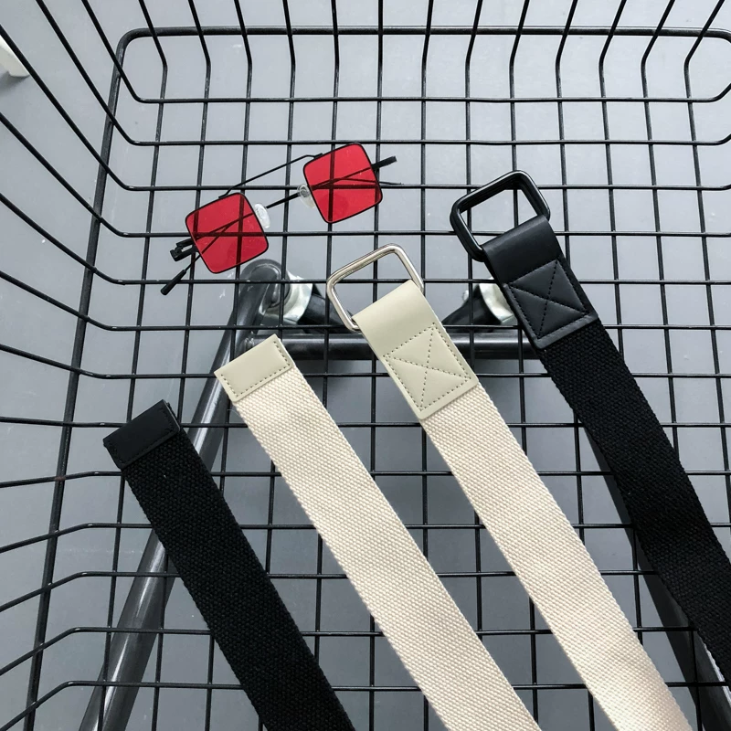 Thắt lưng vải canvas đa năng hợp thời trang dành cho giới trẻ, thắt lưng khóa đôi dành cho nam, thắt lưng kéo dài thời trang dành cho học sinh, thắt lưng nữ.