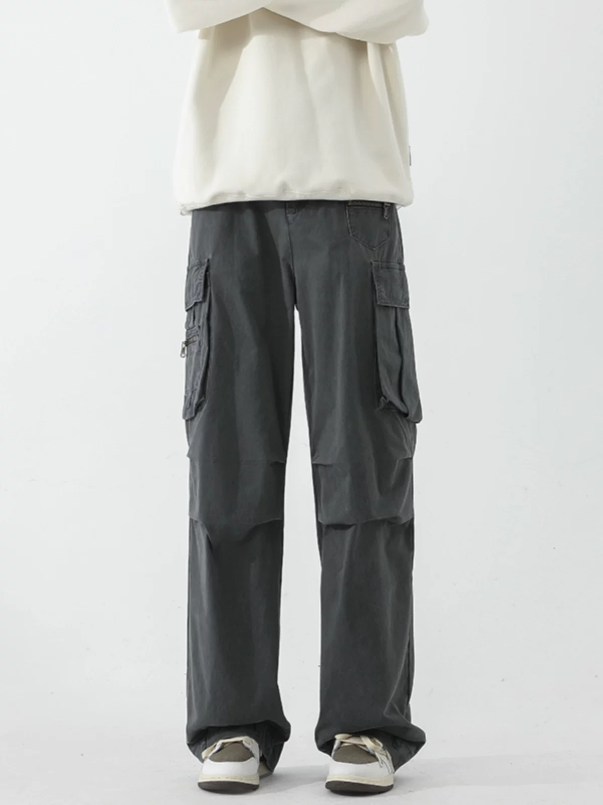 Quần công sở kiểu Nhật dành cho nam giới, quần dài ống đứng hợp thời trang mùa thu, quần ống rộng thoải mái đa năng.