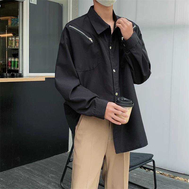 Áo sơ mi thiết kế độc đáo dành cho nam, phong cách và cá tính, chất liệu mềm mại, áo sơ mi dài tay kiểu Hàn Quốc thời thượng mùa hè.