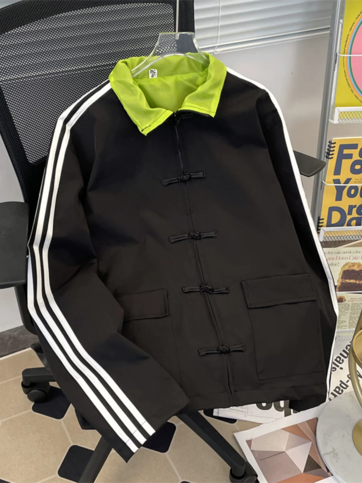 Áo khoác cài cúc kiểu Trung Quốc mới dành cho nam, mùa xuân thu, thiết kế theo phong cách dân tộc, áo khoác kiểu Đường rộng rãi, hợp thời trang, dành cho cặp đôi.