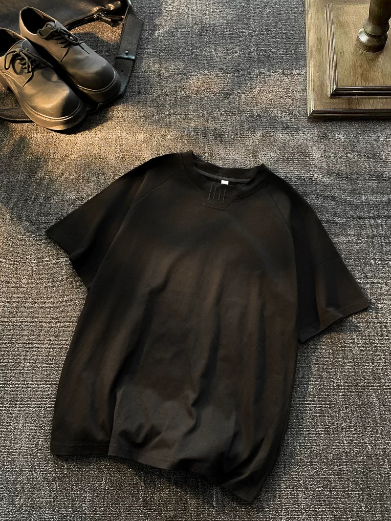 Áo thun nam tay ngắn chất liệu cotton nguyên chất, kiểu dáng Mỹ, thương hiệu thời trang, form rộng, áo mặc thường ngày đơn giản mùa hè.