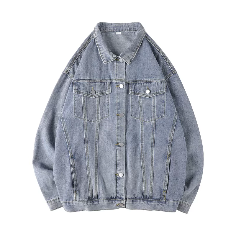 Áo khoác denim mùa xuân thu dành cho nam, phong cách thời trang Hồng Kông hợp xu hướng, áo dáng rộng sành điệu, phiên bản Hàn Quốc, áo khoác công sở retro hợp thời trang.