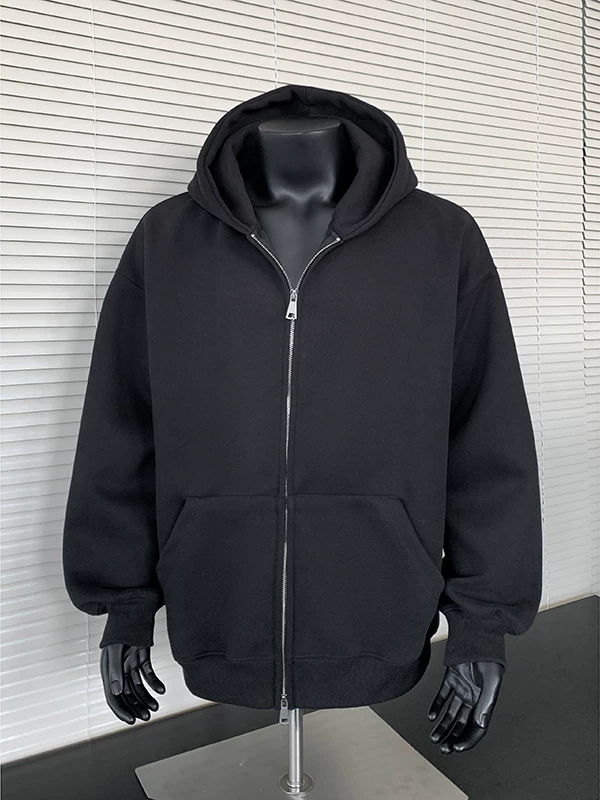 Áo nỉ có khóa kéo đôi Spring cleanfit dành cho nam, áo khoác cardigan oversized phong cách Mỹ thời thượng, quần áo cặp đôi có mũ trùm đầu rộng rãi.