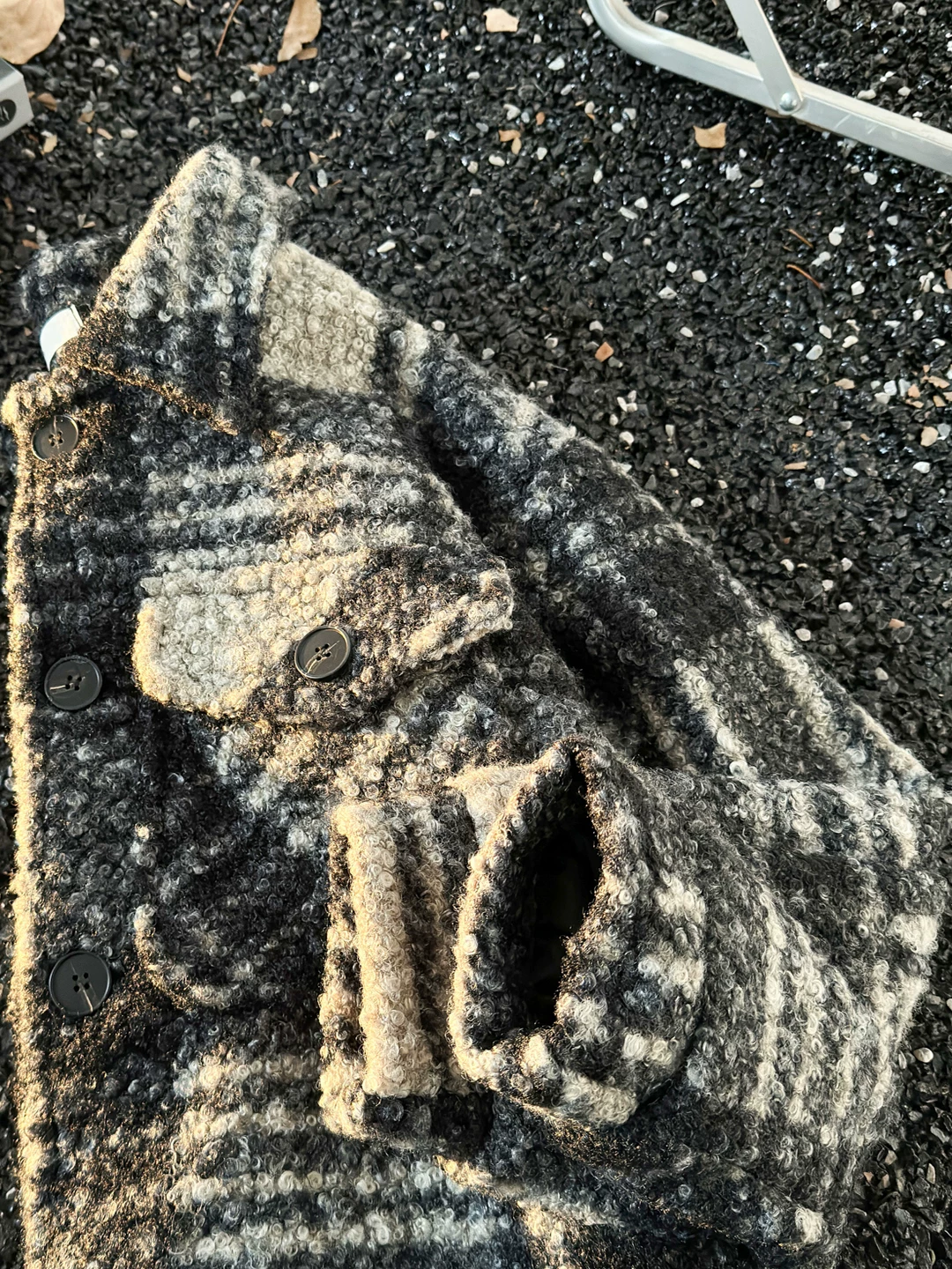 Áo khoác len kiểu Chanel dành cho nam, áo khoác kẻ sọc kiểu Mỹ mùa thu đông, phong cách Mỹ cao cấp, áo khoác dày dặn và ấm áp.