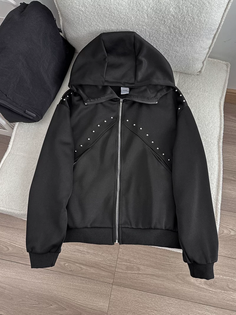 Áo khoác cardigan có mũ trùm đầu dành cho nam, kiểu dáng thời trang xuân thu, áo khoác có khóa kéo rộng rãi, chất liệu dày dặn cao cấp phong cách Mỹ.