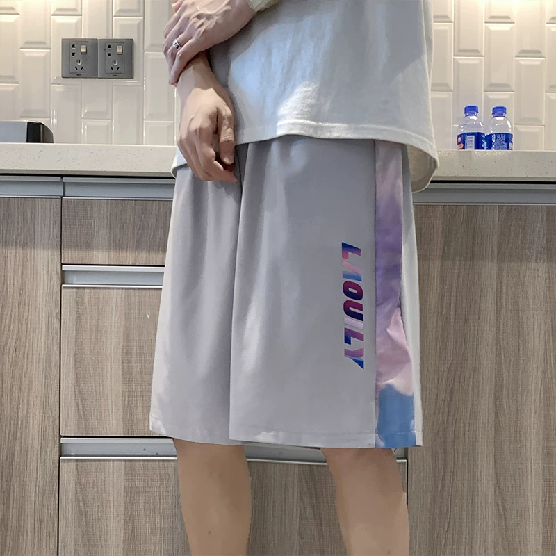 Quần short nam phối màu gradient, kiểu dáng Hàn Quốc, thời trang, thể thao, năng động, ống đứng, rộng rãi, mùa hè, 5 phần.