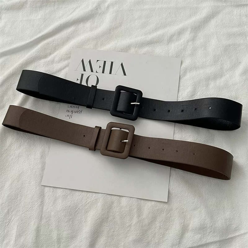 Thắt lưng phong cách Hàn Quốc đơn giản, giản dị dành cho nam và nữ, thắt lưng da có khóa cài retro nghệ thuật, thắt lưng thời trang đa năng dành cho sinh viên.