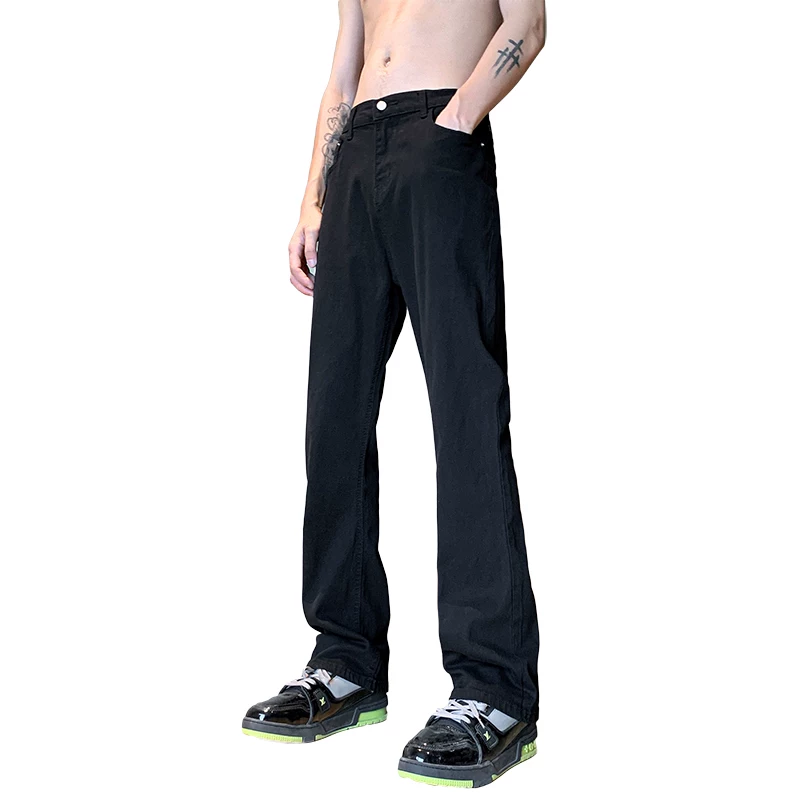 Quần jean đen cho nam, kiểu dáng mỏng mùa hè, phong cách đường phố Mỹ, quần học sinh, dáng rộng, đa năng, thương hiệu thời thượng, quần dài ống thẳng.
