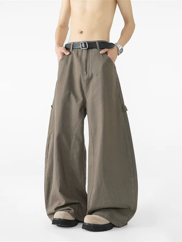 Quần jeans cleanfit scimitar mùa xuân thu dành cho nam, quần thiết kế retro kiểu Mỹ, quần công sở ống rộng thương hiệu thời thượng.