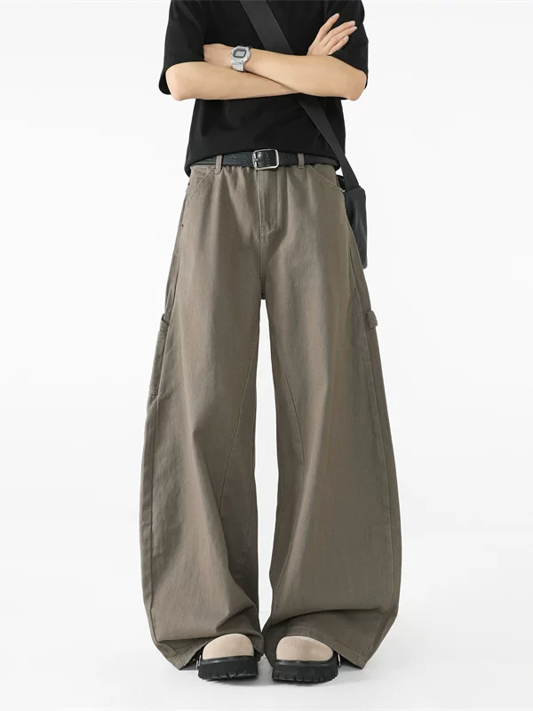 Quần jeans cleanfit scimitar mùa xuân thu dành cho nam, quần thiết kế retro kiểu Mỹ, quần công sở ống rộng thương hiệu thời thượng.