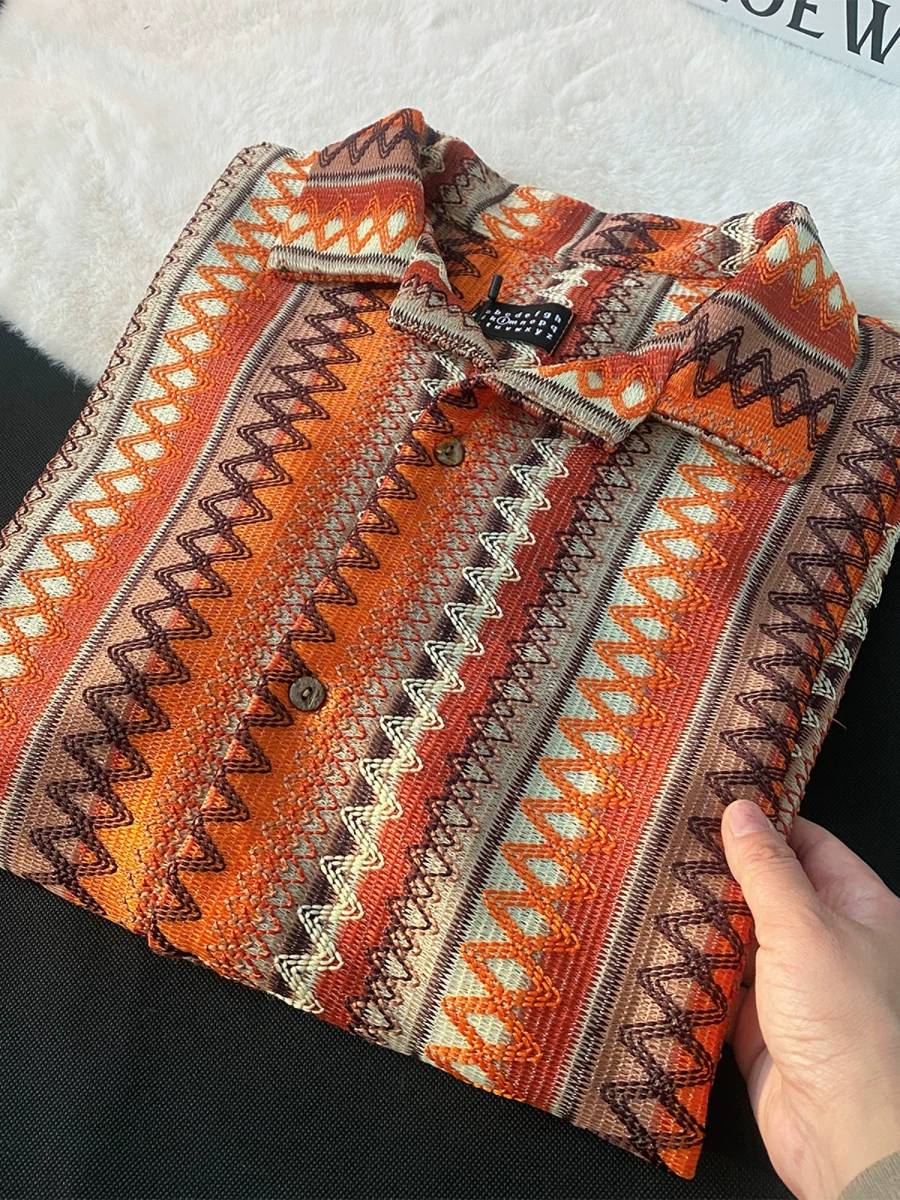 Áo sơ mi nam phong cách dân tộc cổ điển, tay ngắn, cao cấp, mát mẻ và sành điệu, áo sơ mi nửa tay mỏng, dáng rộng, hợp thời trang mùa hè.