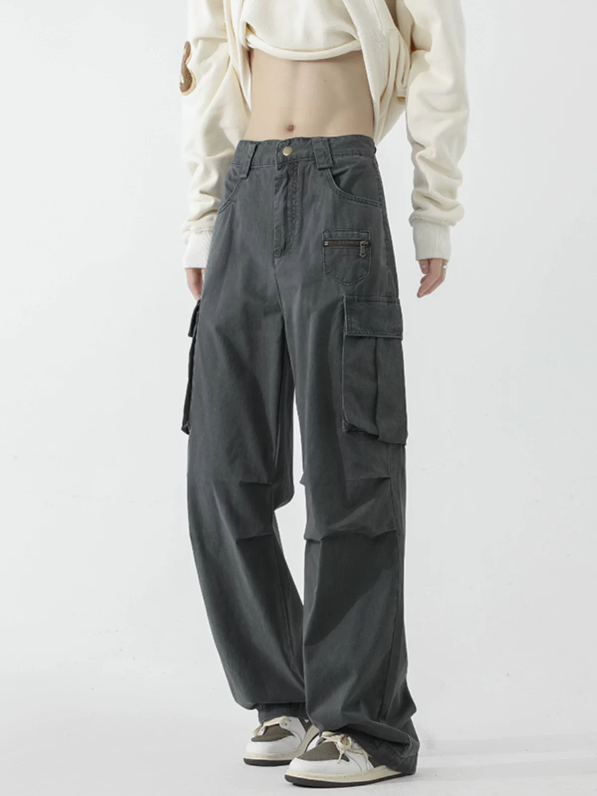 Quần công sở kiểu Nhật dành cho nam giới, quần dài ống đứng hợp thời trang mùa thu, quần ống rộng thoải mái đa năng.