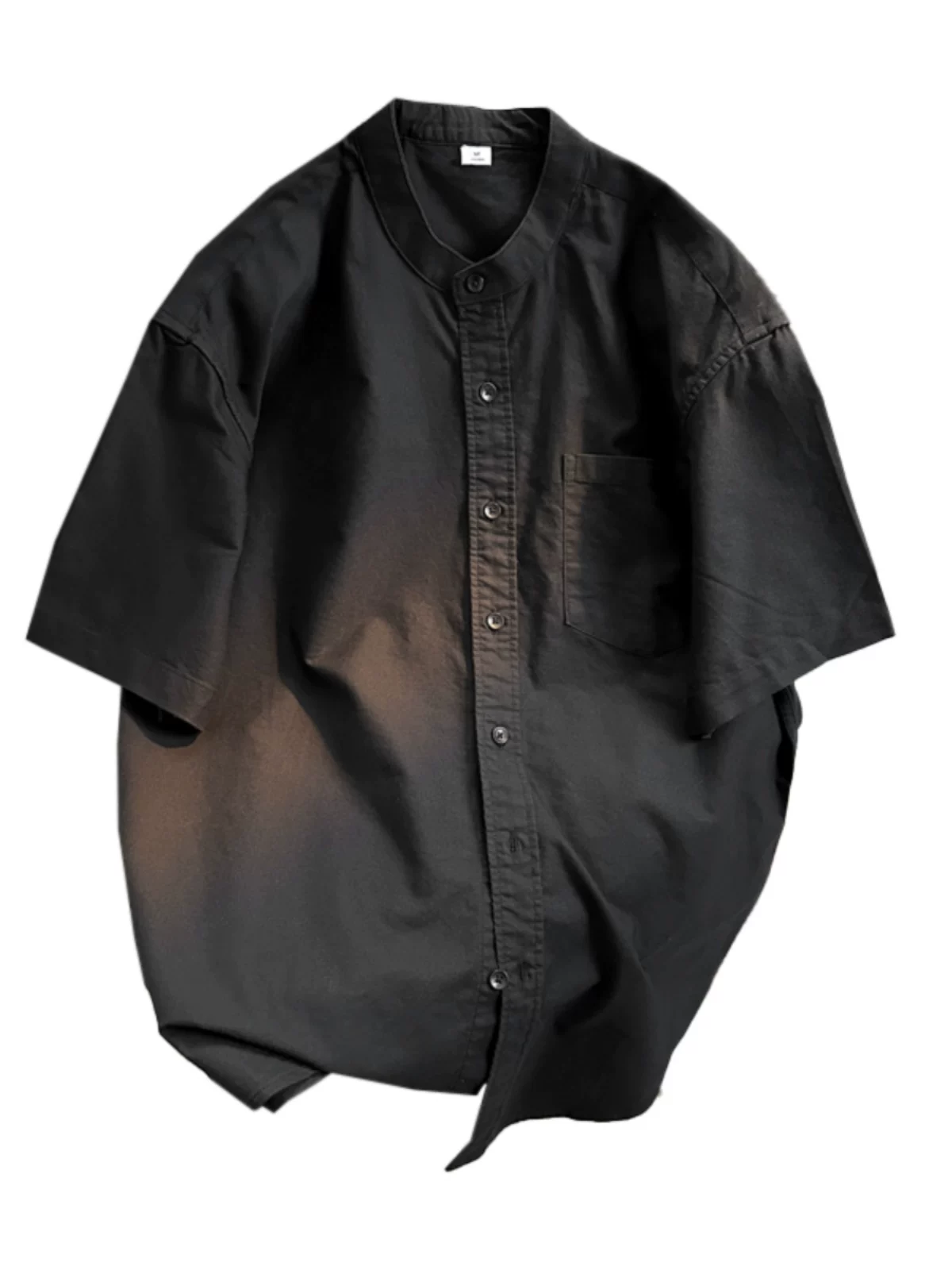 Áo sơ mi nam tay ngắn cổ đứng kiểu Mỹ, áo Oxford chất dày dặn, kiểu dáng rộng rãi, thời trang cao cấp mùa hè.