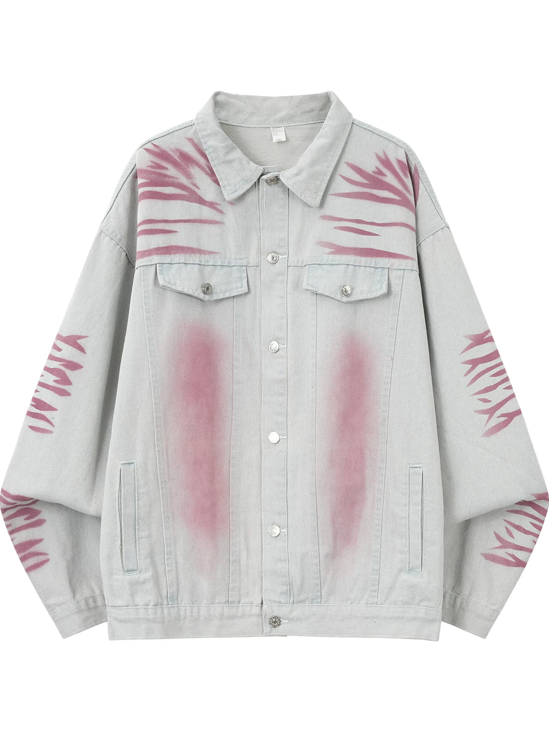 Áo khoác denim in họa tiết tie-dye dành cho nam, kiểu dáng rộng rãi, chất liệu washed, áo khoác cặp đôi, thiết kế thời trang, áo khoác casual.