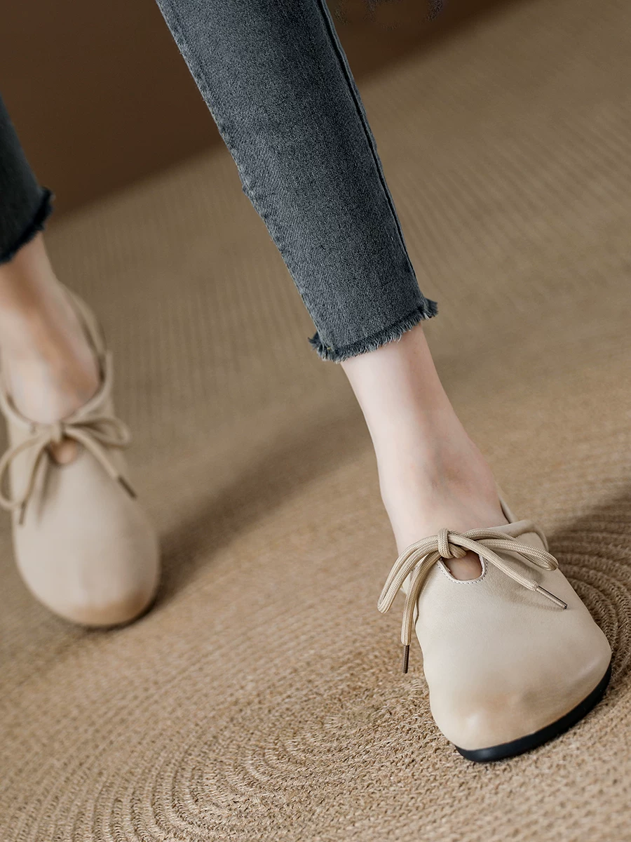 Giày Birkenstock da thật cổ điển dành cho nữ, giày bệt đế mềm êm ái, kiểu lười dễ mang, mẫu mới thu 2025.