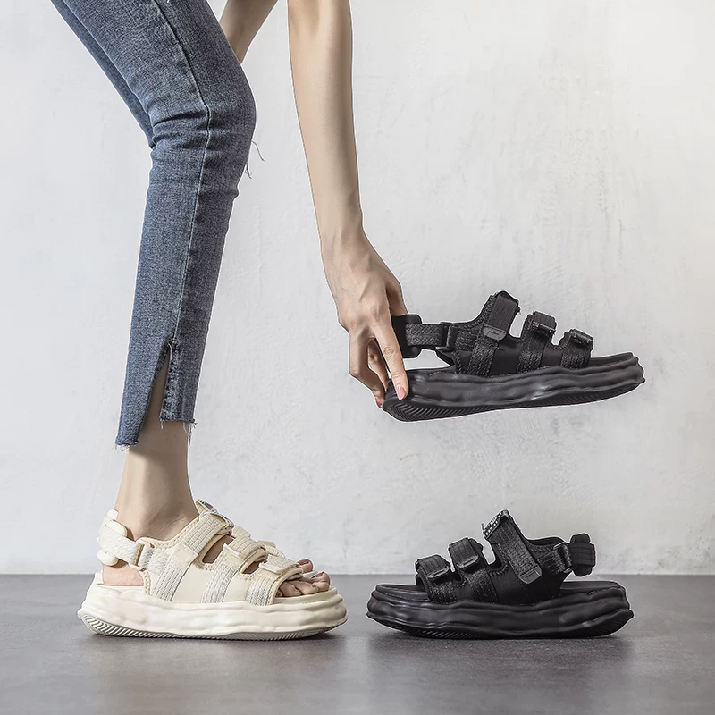 Dép thể thao Velcro dành cho nữ, dép đi ngoài trời đế dày thời trang mùa hè, giày đi biển thông thường mới năm 2026.