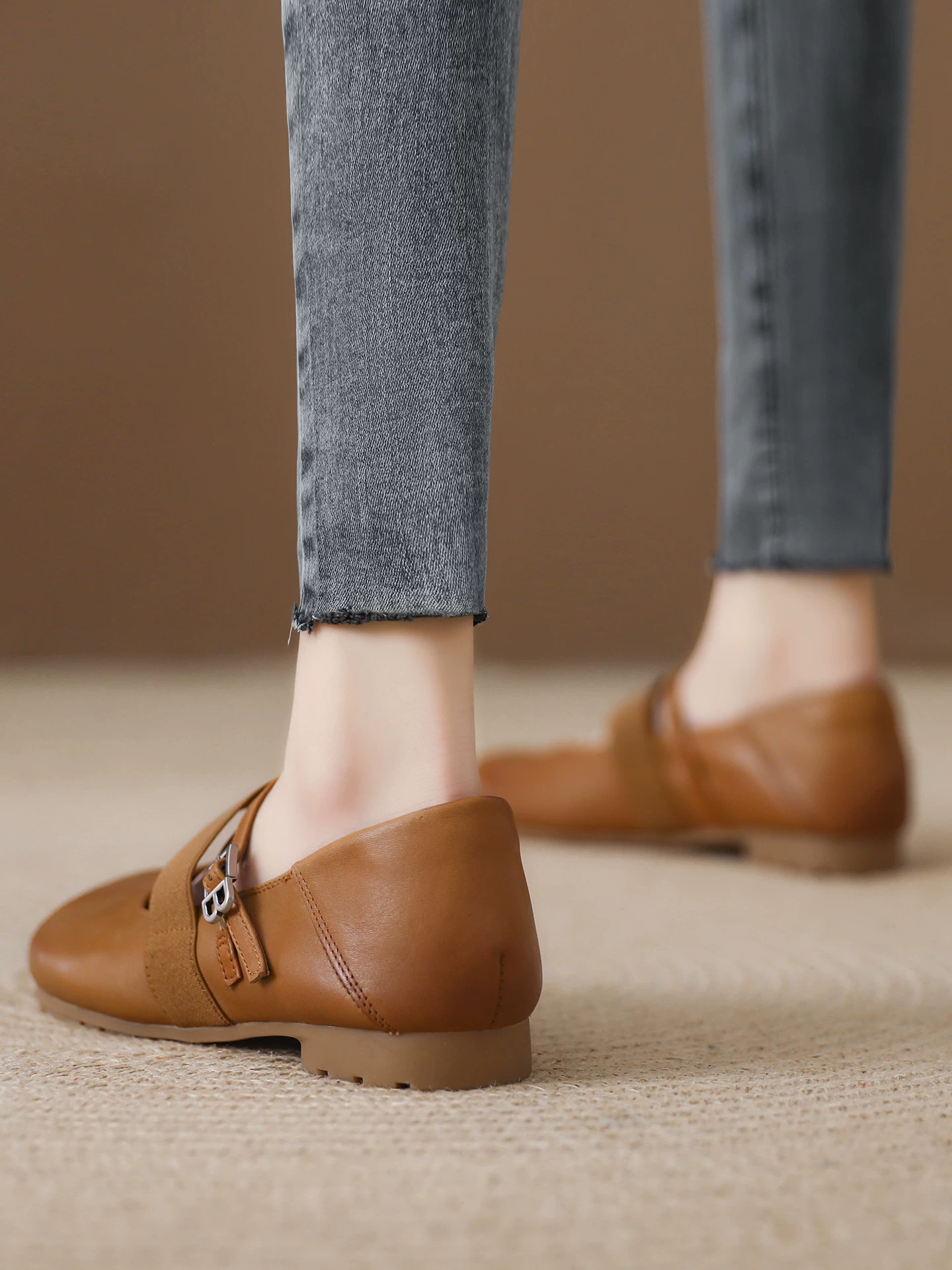Giày da Mary Jane quai đơn phong cách retro Pháp dành cho nữ, giày bệt đế mềm kiểu ballet mới mùa xuân 2026 dành cho nữ.