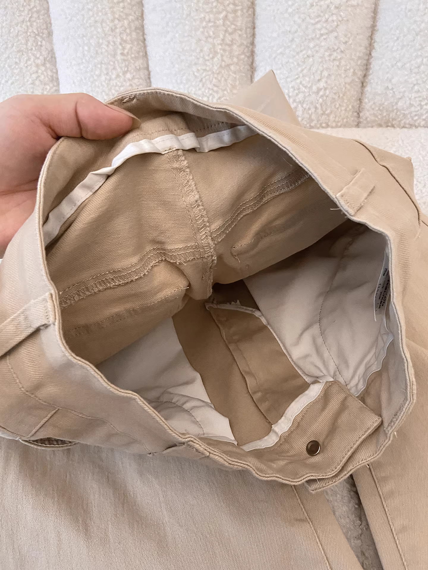 Quần jean La Chapelle màu kaki cạp cao dáng loe dành cho nữ, kiểu dáng ôm dáng, size nhỏ, xu hướng mới 2025