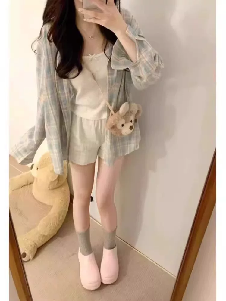 Áo sơ mi dài tay kẻ sọc chống nắng La Chapelle dành cho nữ, áo khoác cardigan thiết kế dáng rộng mới mùa xuân thu 2025