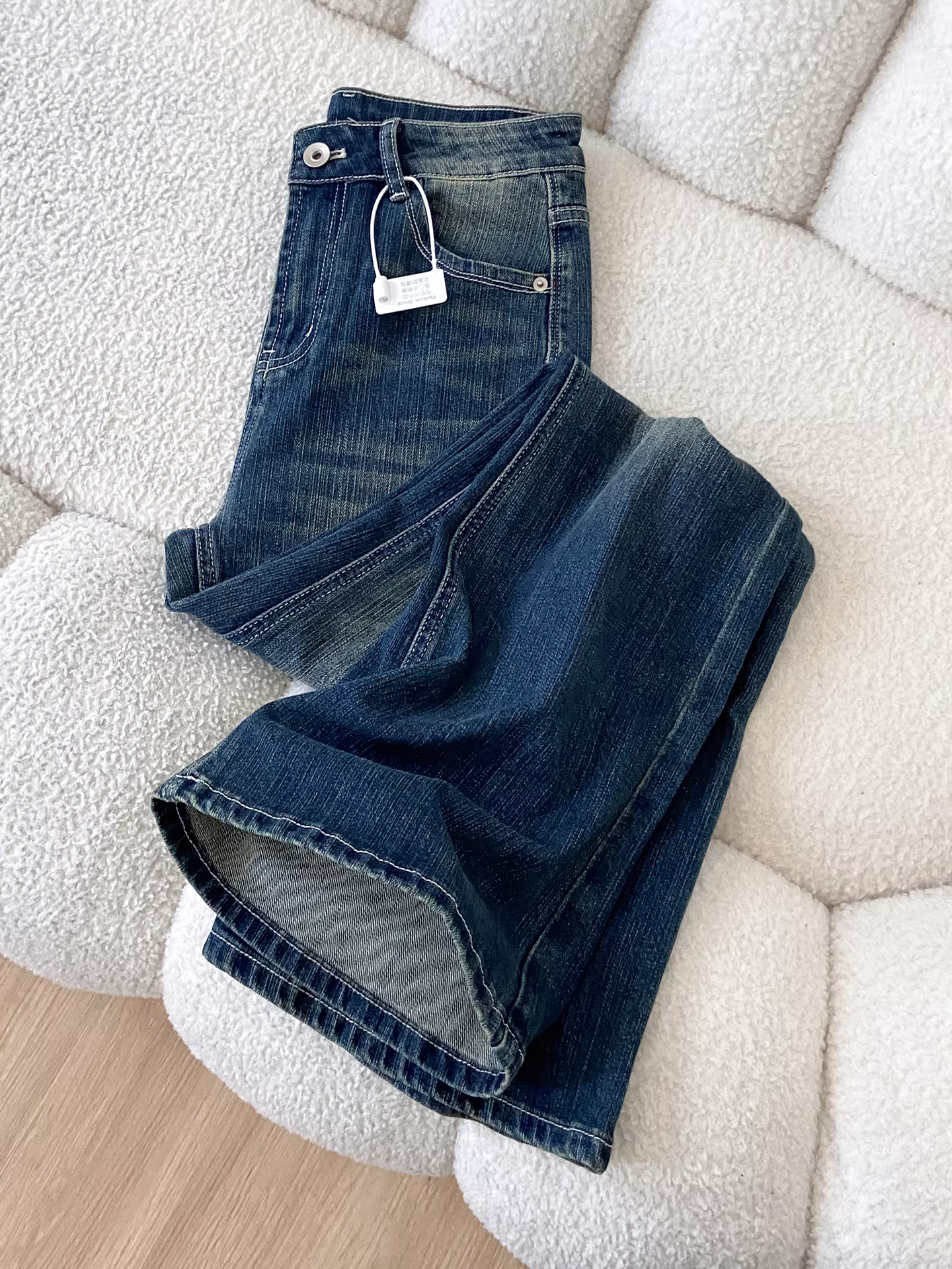 Quần jeans La Chapelle dáng loe co giãn dành cho nữ, mẫu mới thu đông 2025, cạp cao, ôm dáng, kiểu chuông, size nhỏ nhắn