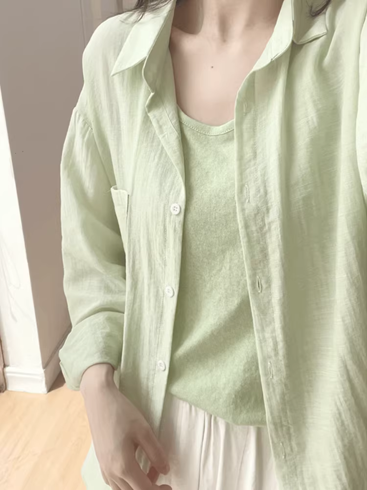 Áo chống nắng dài tay màu xanh La Chapelle dành cho nữ 2025 áo cardigan dáng rộng mỏng mới mùa thu