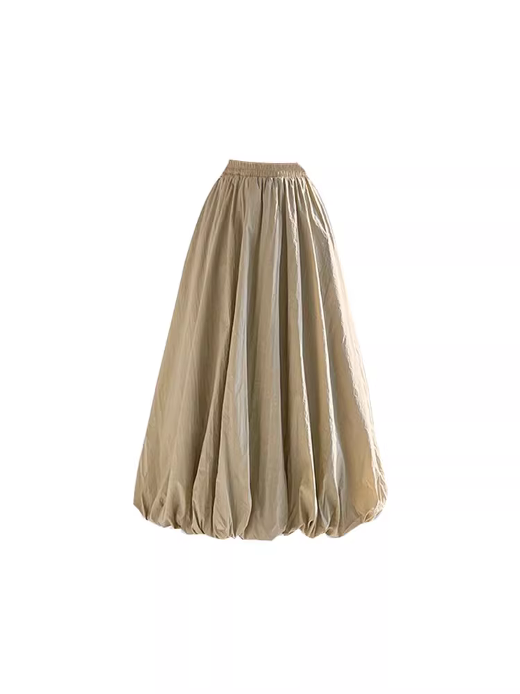 Váy hoa trắng La Chapelle dành cho nữ, mẫu mới xuân thu 2025, cạp cao, dáng chữ A, dài qua gối, kiểu xòe, tôn dáng