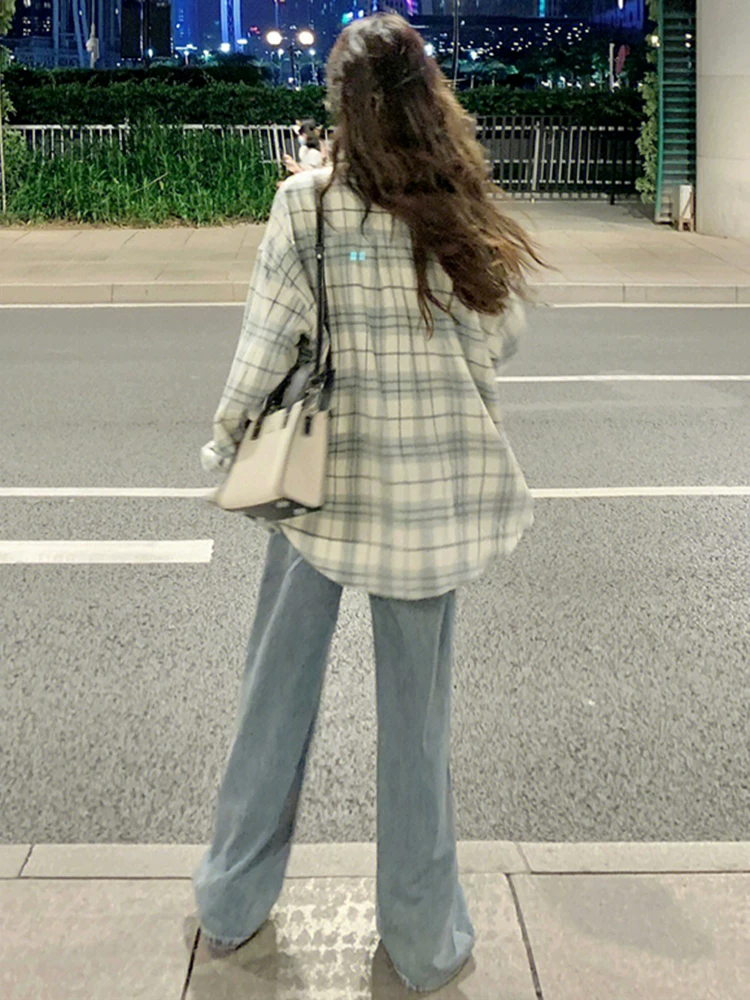 Áo sơ mi dài tay kẻ sọc La Chapelle dành cho nữ 2025 kiểu dáng mới nhỏ nhắn mỏng mùa xuân thu áo cardigan dáng rộng