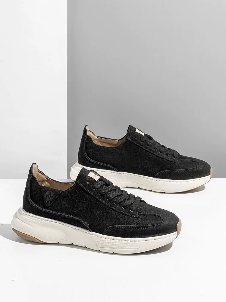 Giày Da Thật Nam Maple Leaf 2025 Mẫu Mới Đế Dày Tăng Chiều Cao Giày Bố Thu Đông Thể Thao Ngoài Trời Giày Thường Ngày Thời Trang