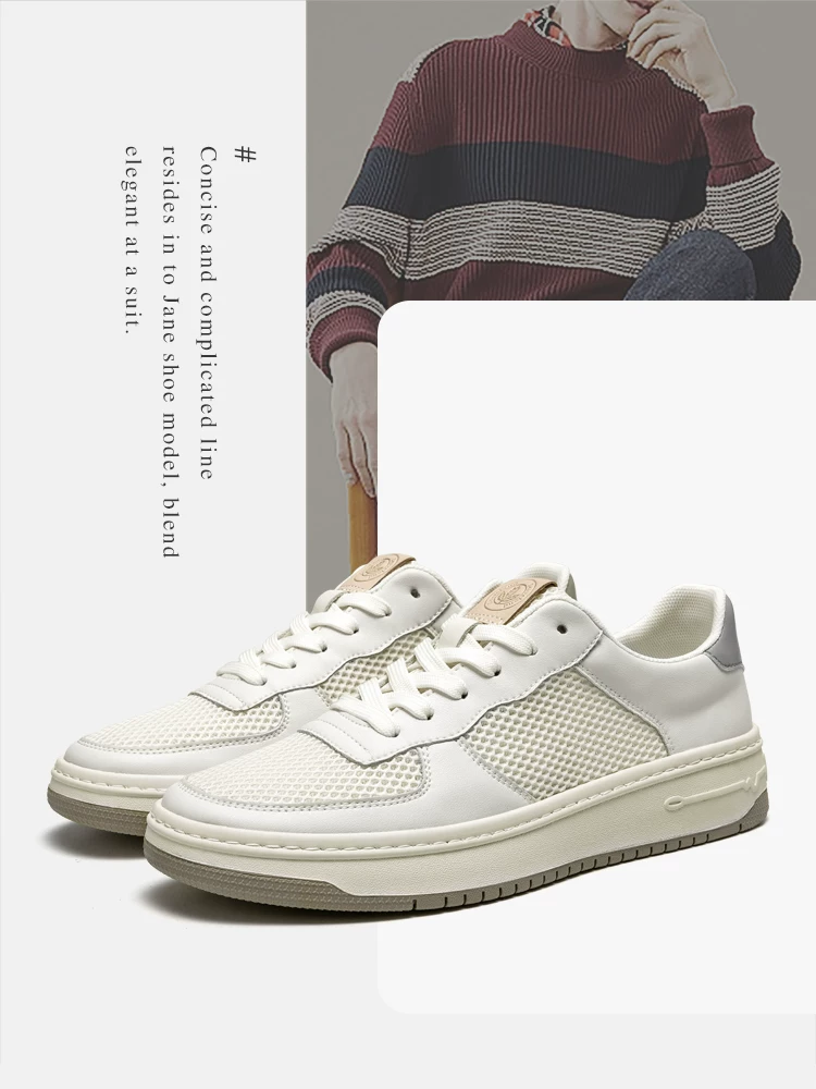 Giày nam Maple Leaf Giày thể thao rỗng Giày nam mới đa năng Giày lưới thể thao nam Giày thường ngày Giày lưới màu trắng Phong cách Hàn Quốc