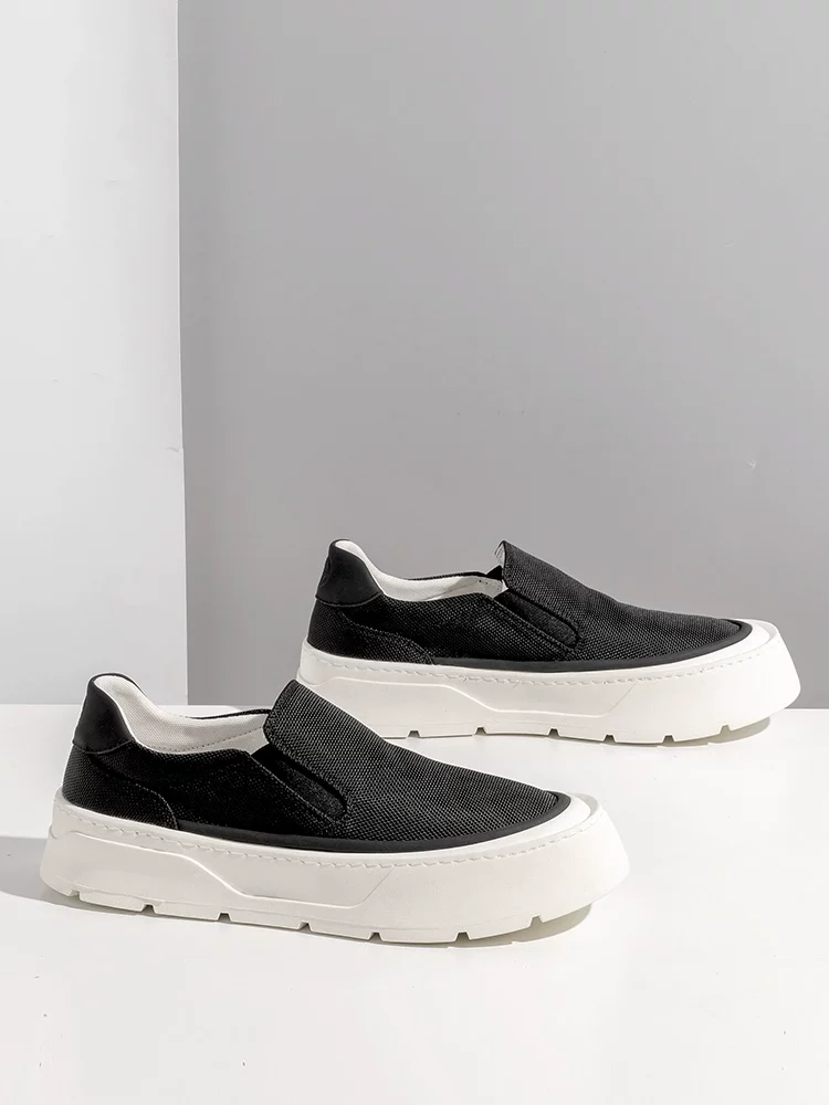 Giày Loafer Nam Maple Leaf Mới Đa Năng, Giày Lười Nam, Giày Sneaker Thoáng Khí, Giày Vải Thoải Mái, Giày Tăng Chiều Cao Thời Trang