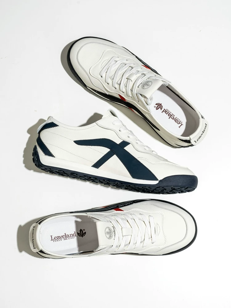 Giày nam Maple Leaf da thật, giày Forrest Gump nam, giày thể thao nam mới, giày đế mềm retro, giày trắng thời trang