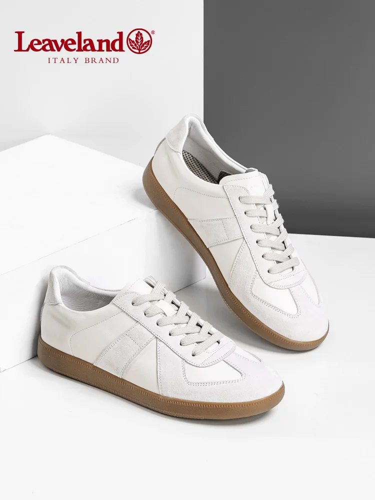 Giày nam Maple Leaf Giày thường ngày mùa đông Giày thể thao màu trắng Giày đế mềm nam Giày trắng Da thật Giày thể thao cổ điển Giày tập luyện kiểu Đức Giày hợp thời trang