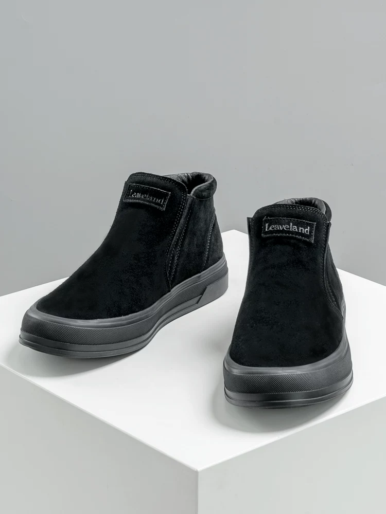 Giày nam Maple Leaf Giày Chelsea mùa đông Giày bốt nam cổ ngắn hợp thời trang mới Giày bốt cổ ngắn phong cách retro Giày bốt nam cổ cao đa năng