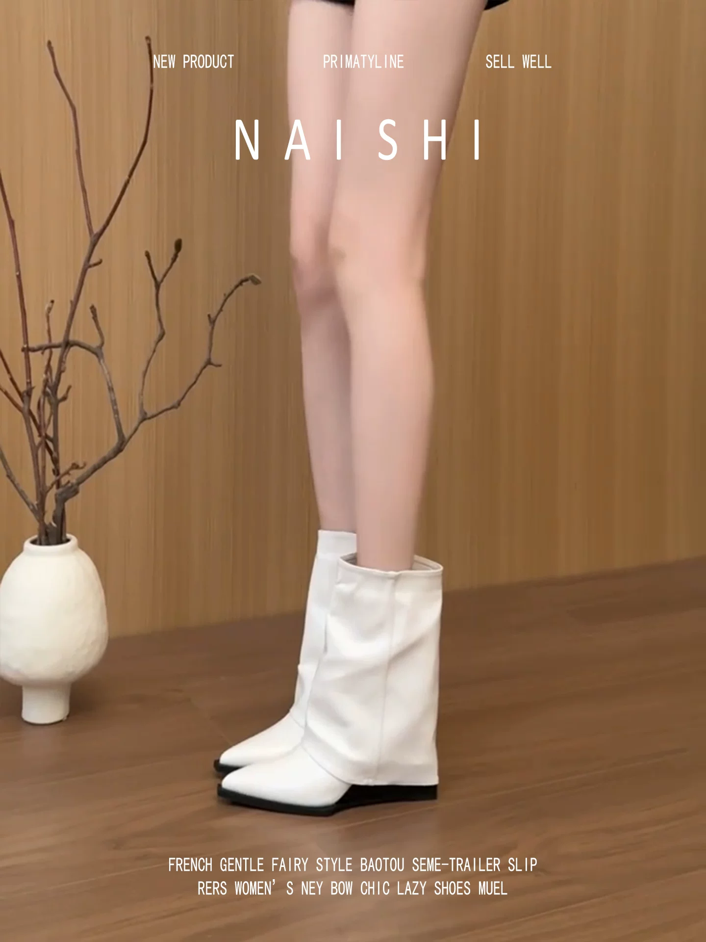 Phiên bản da cừu! Giày bốt cao gót đế xuồng mũi nhọn kiểu Pháp dành cho nữ, bốt quần trắng mang vẻ sang trọng, bốt ngắn kiểu denim thời trang.