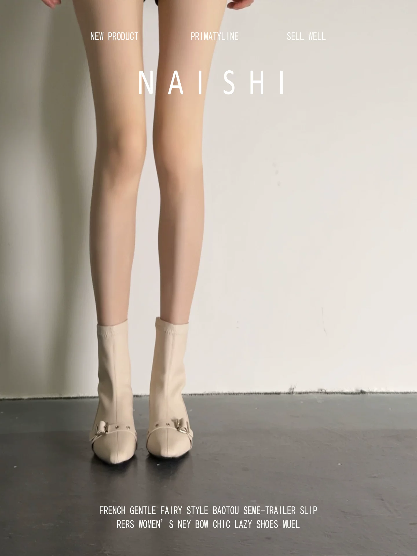 Phiên bản da cừu! Giày cao đến mắt cá chân màu trắng mũi nhọn có khóa thắt lưng, giày Chelsea kiểu Pháp, giày ôm sát co giãn sành điệu dành cho nữ.