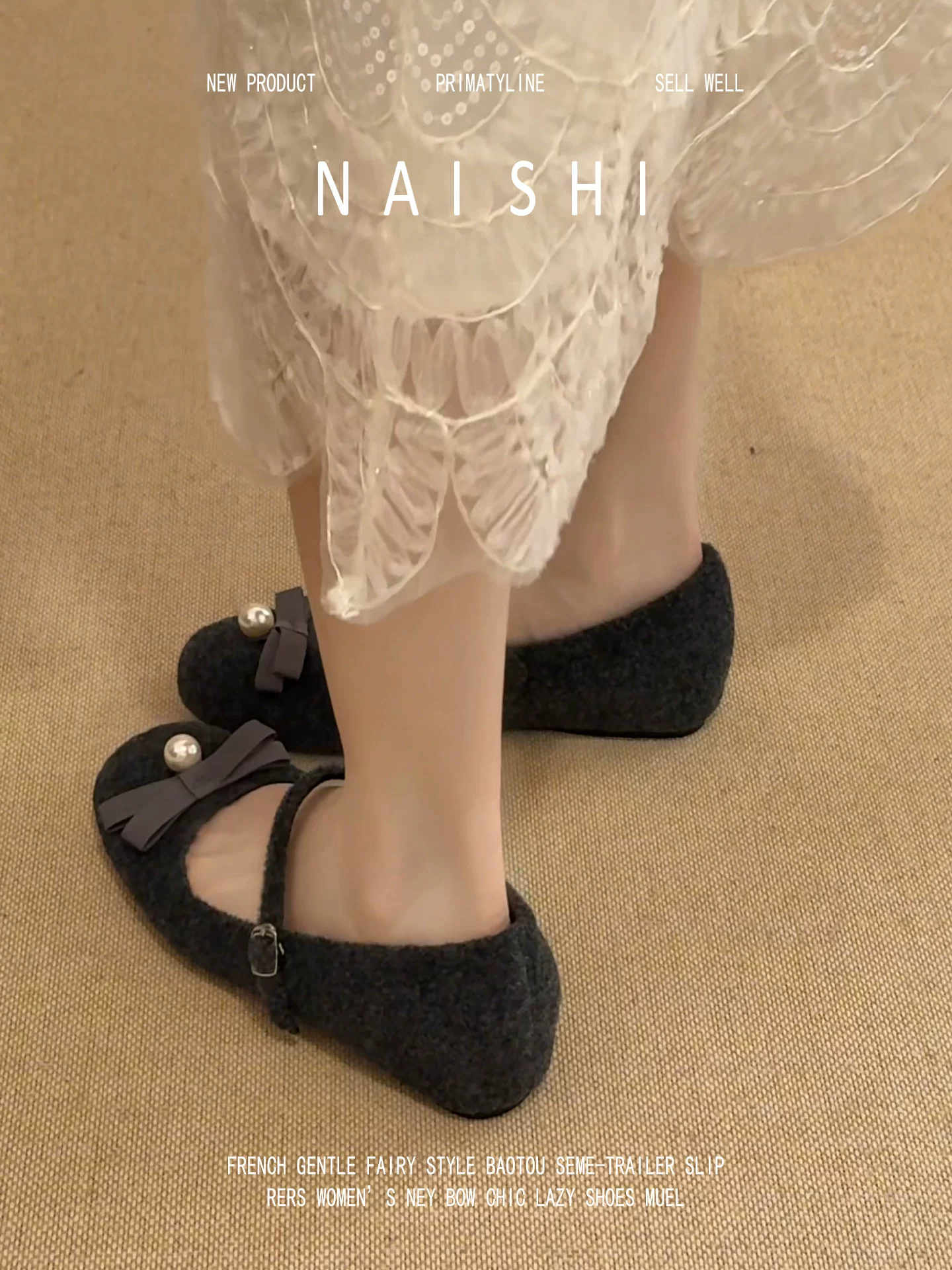 Phiên bản da cừu! Giày Mary Jane len cổ điển dành cho nữ với dây đeo khóa đơn, giày đơn giản kiểu Chanel có nơ ngọc trai và lông nhung.