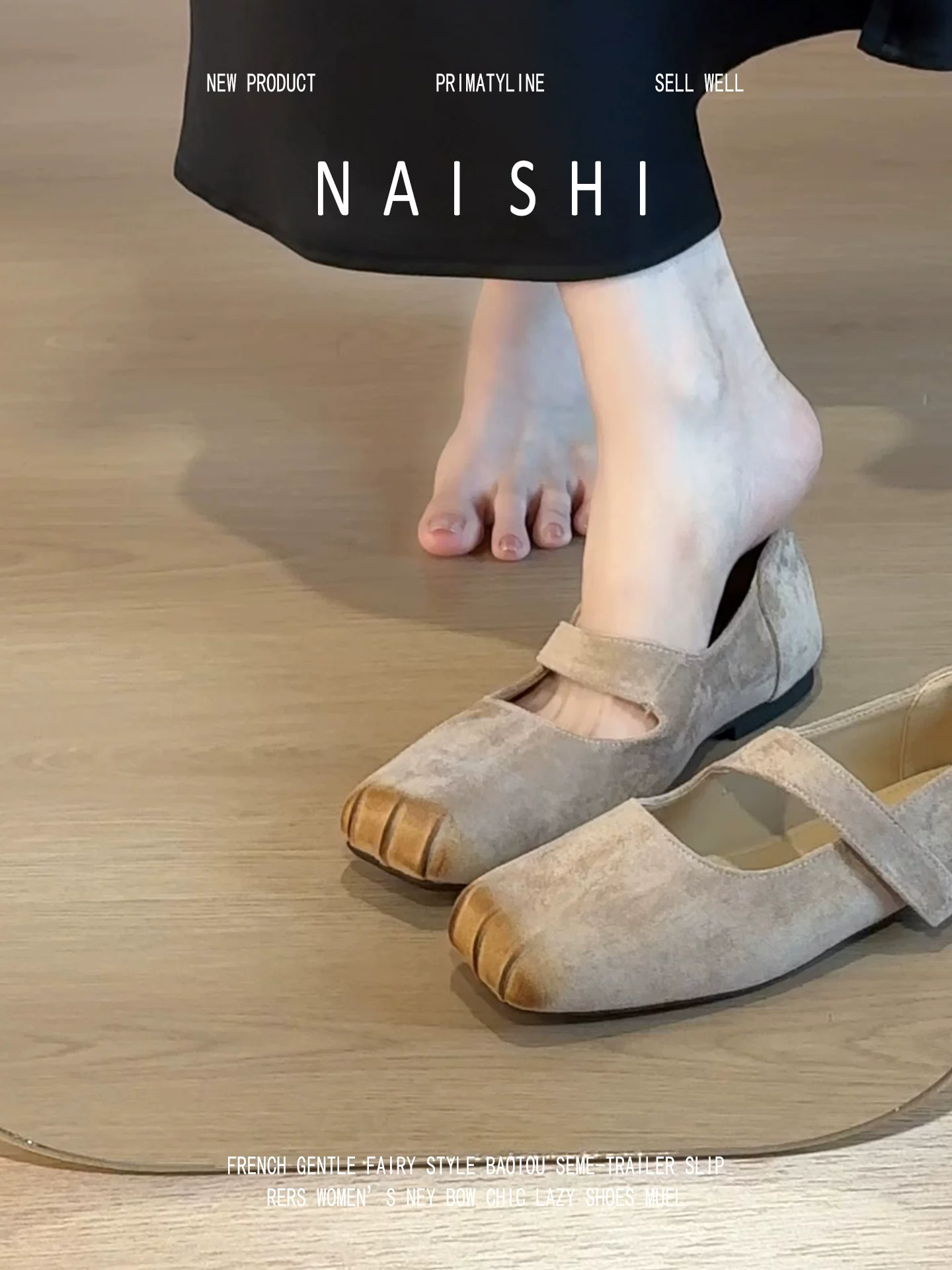 Phiên bản da cừu! Giày Mary Jane mũi vuông, giày ba lê cổ điển dành cho nữ, giày bà ngoại đế bằng đa năng.