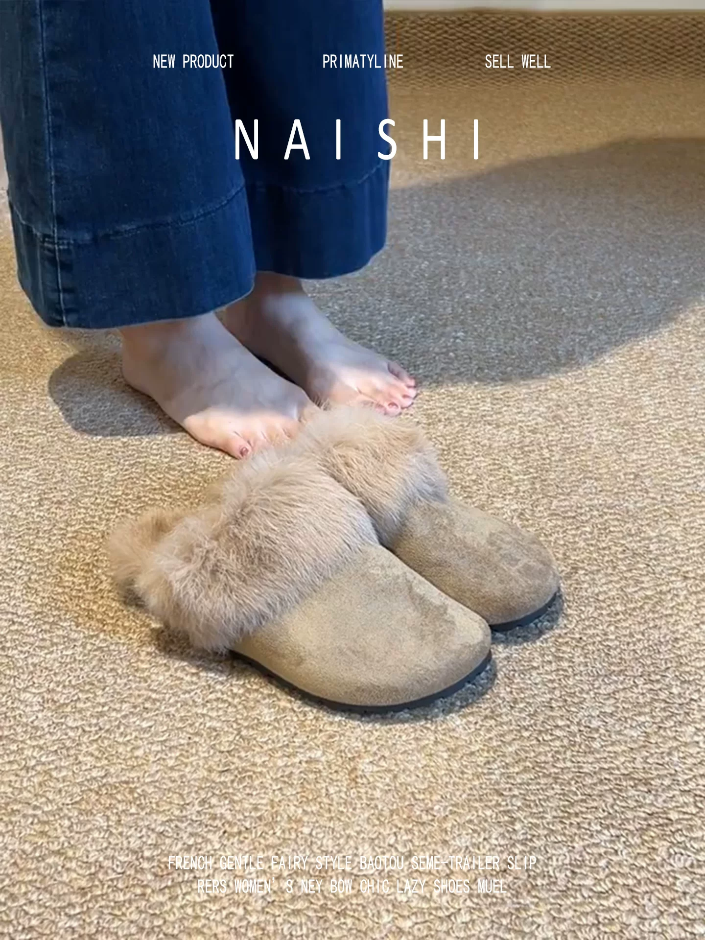 Phiên bản da cừu! Dép nửa ngón có lót lông cừu ấm áp kiểu cổ điển dành cho nữ, giày cotton đế dày kiểu Birkenstock thông thường, dép lông thú đa năng.