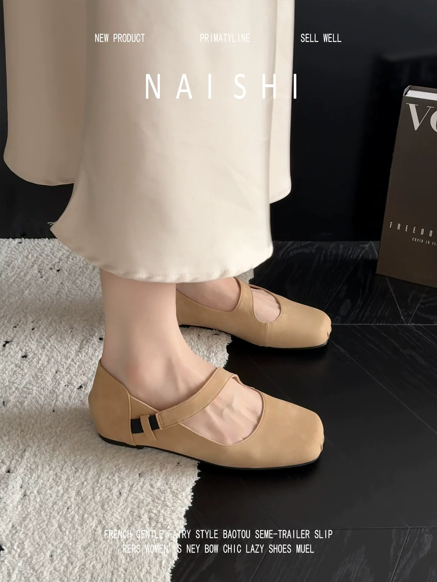 Phiên bản da cừu! Giày Mary Jane kiểu ballet mũi vuông cổ điển, quai đơn dành cho nữ, giày bệt đi chơi tối giản.