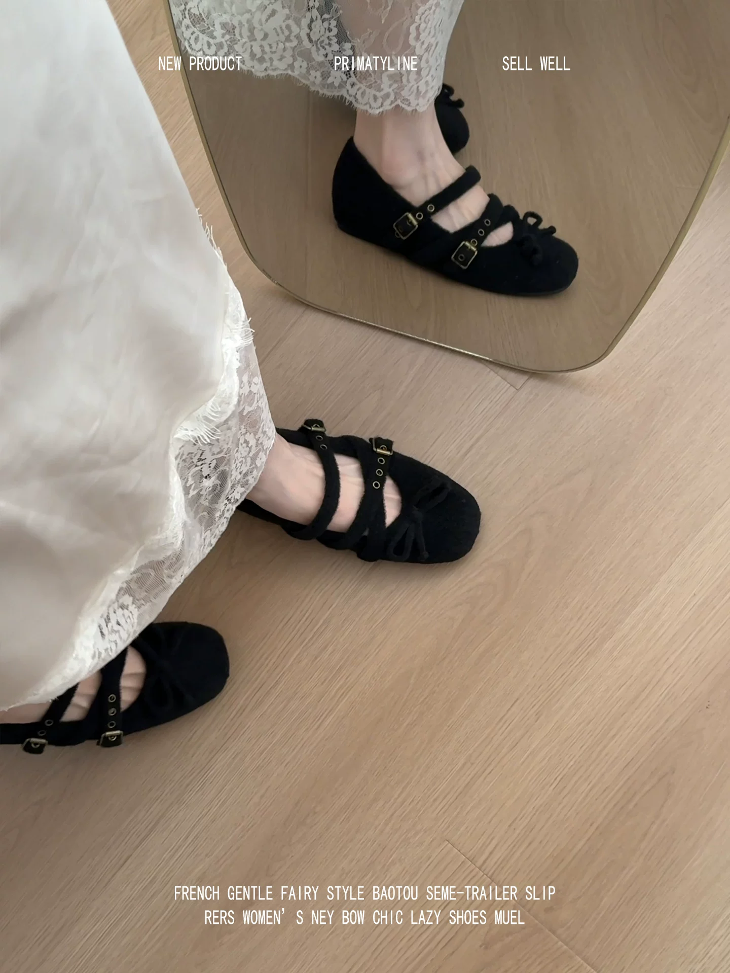 Phiên bản da cừu! Giày Mary Jane múa ba lê kiểu Pháp có quai chéo, nơ, lót lông, tăng chiều cao, giày cotton ấm áp.