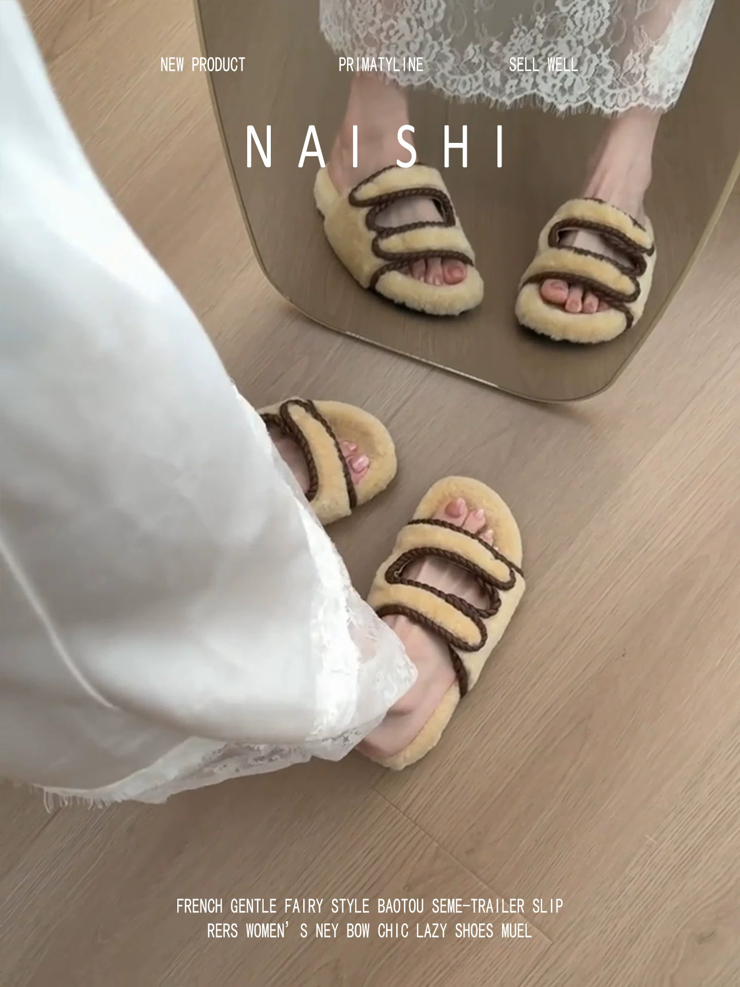 Phiên bản da cừu! Dép lông phong cách Hàn Quốc, dép lông mềm mại, thoải mái, dép bông đế dày đa năng mùa đông dành cho nữ.