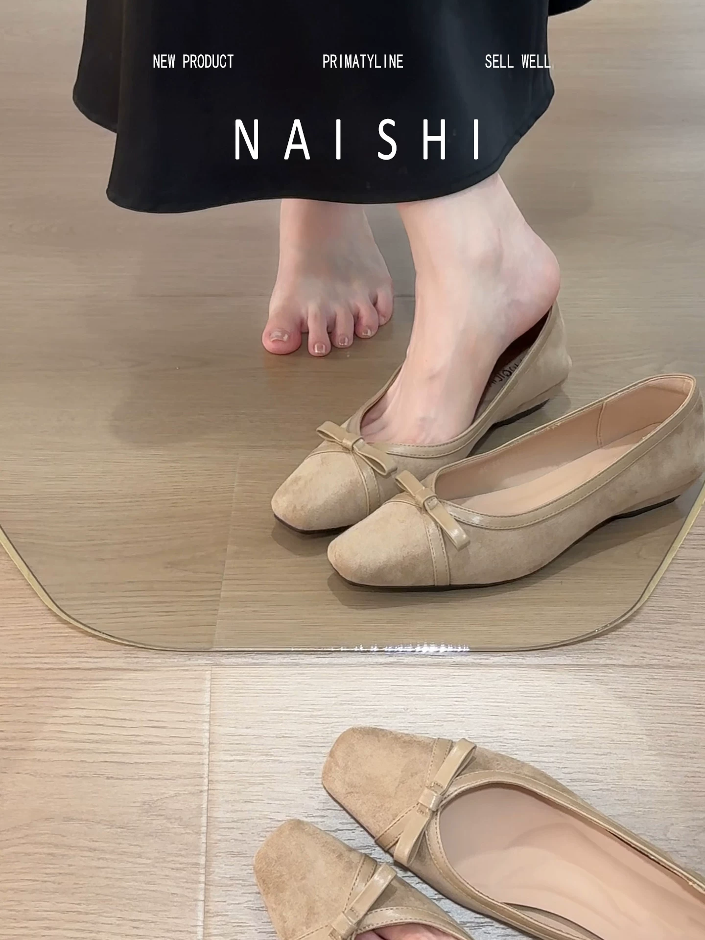 Phiên bản da cừu! Giày Mary Jane kiểu cổ điển có nơ, gót đế xuồng, đế mềm, kiểu xỏ ngón, giày bà ngoại, mũi vuông nhỏ.