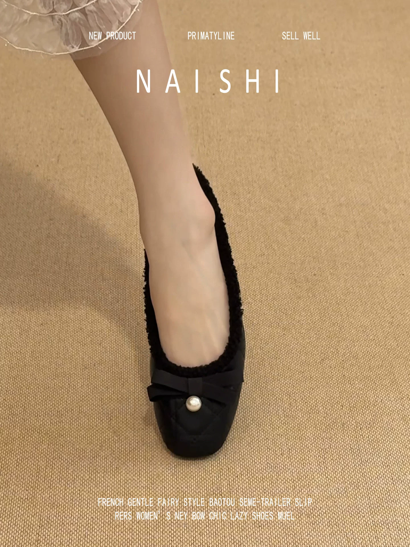 Phiên bản da cừu! Giày Mary Jane sang trọng kiểu Chanel dành cho nữ, giày lười không dây, giày cotton kiểu Pháp có nơ.