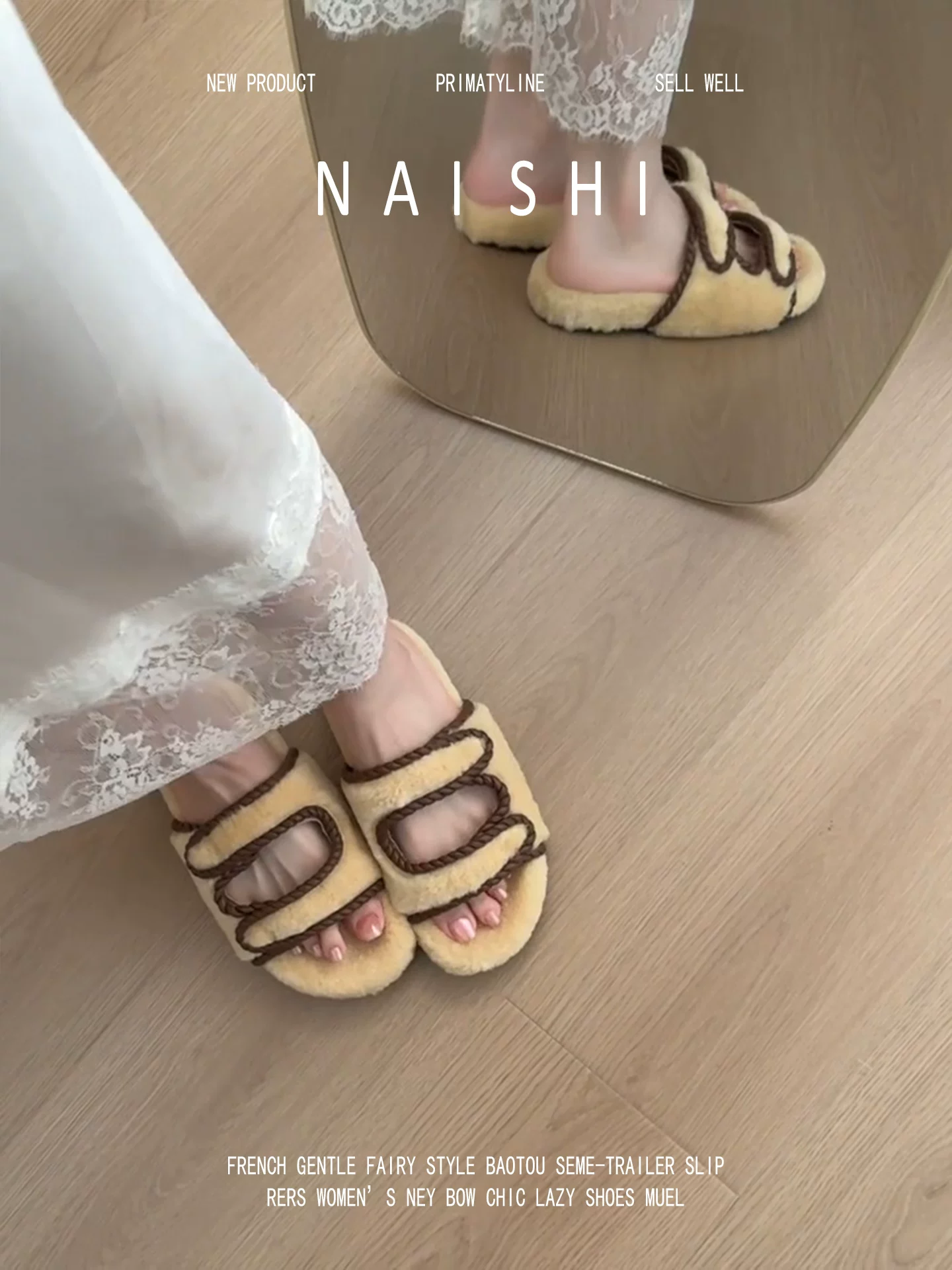 Phiên bản da cừu! Dép lông phong cách Hàn Quốc, dép lông mềm mại, thoải mái, dép bông đế dày đa năng mùa đông dành cho nữ.