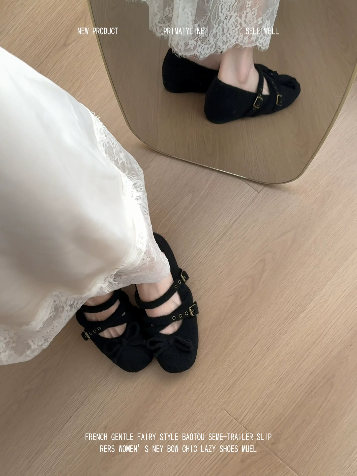 Phiên bản da cừu! Giày Mary Jane múa ba lê kiểu Pháp có quai chéo, nơ, lót lông, tăng chiều cao, giày cotton ấm áp.