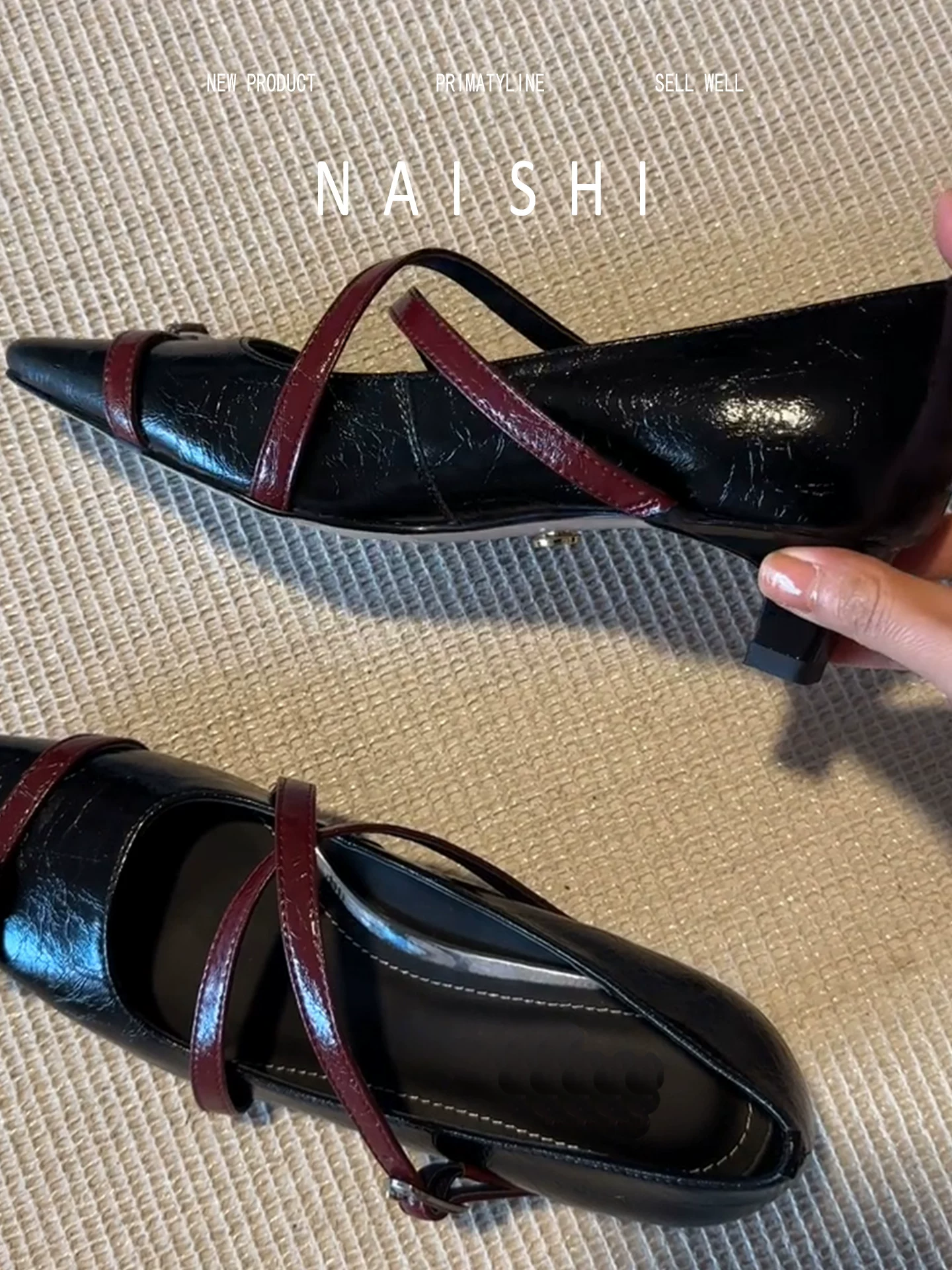 Phiên bản da cừu! Giày Mary Jane quai chéo cổ điển dành cho nữ, phong cách đi làm độc đáo, giày bệt mũi vuông thanh lịch, giày ba lê thời trang.