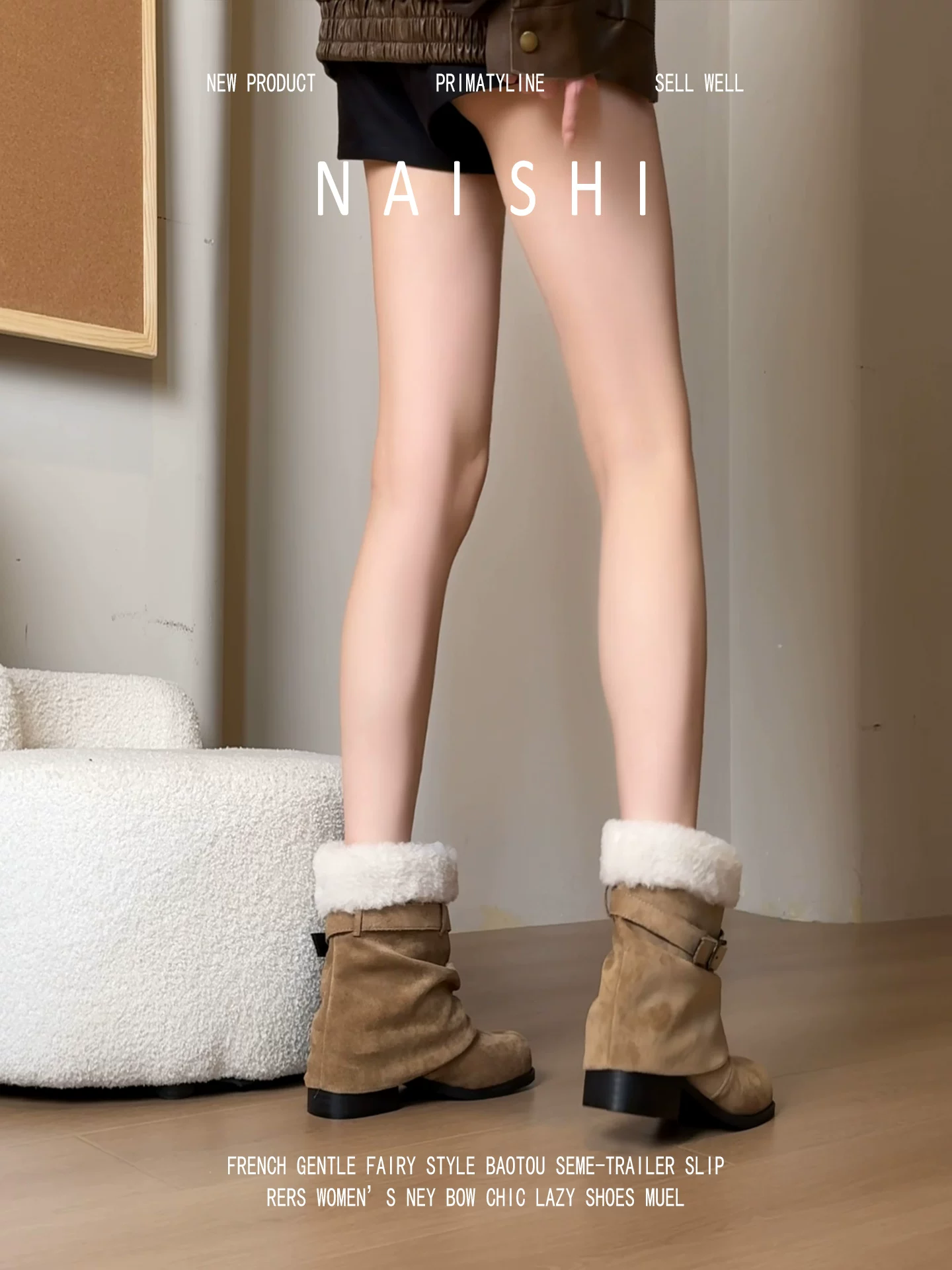 Phiên bản da cừu! Giày bốt cao gót Melard chunky, giày bốt ngắn kiểu miền Tây lót lông cừu mùa thu đông, giày bốt ống đứng, giày bốt giữ ấm đi tuyết.